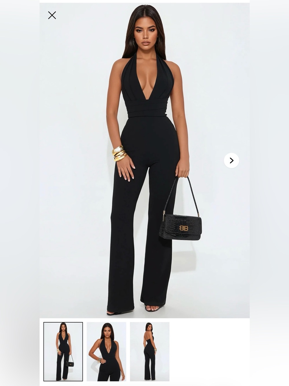 Black Halter Wide-Leg Jumpsuit
